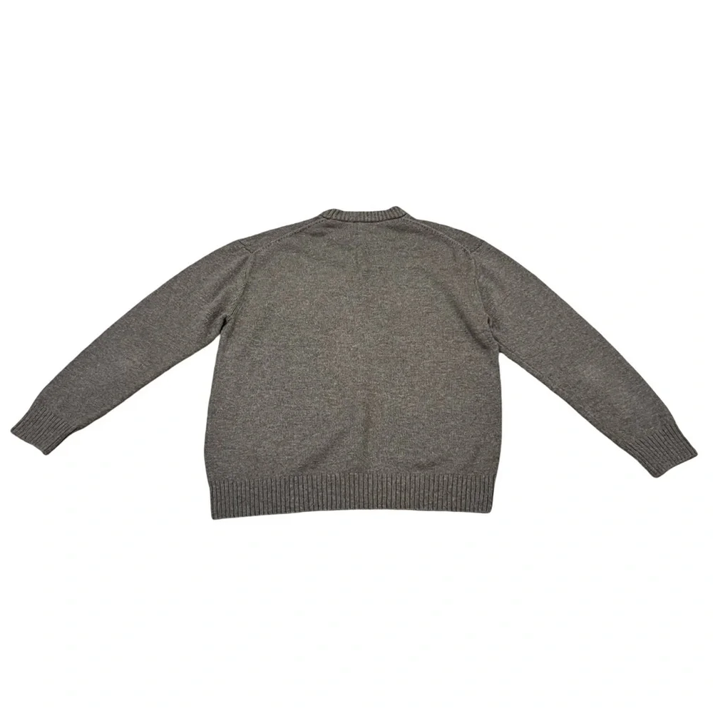 H&M Grey Brown Pull Over Knit Sweater Old Money Academia Preppy Fisherman Core - Picture 4 of 7